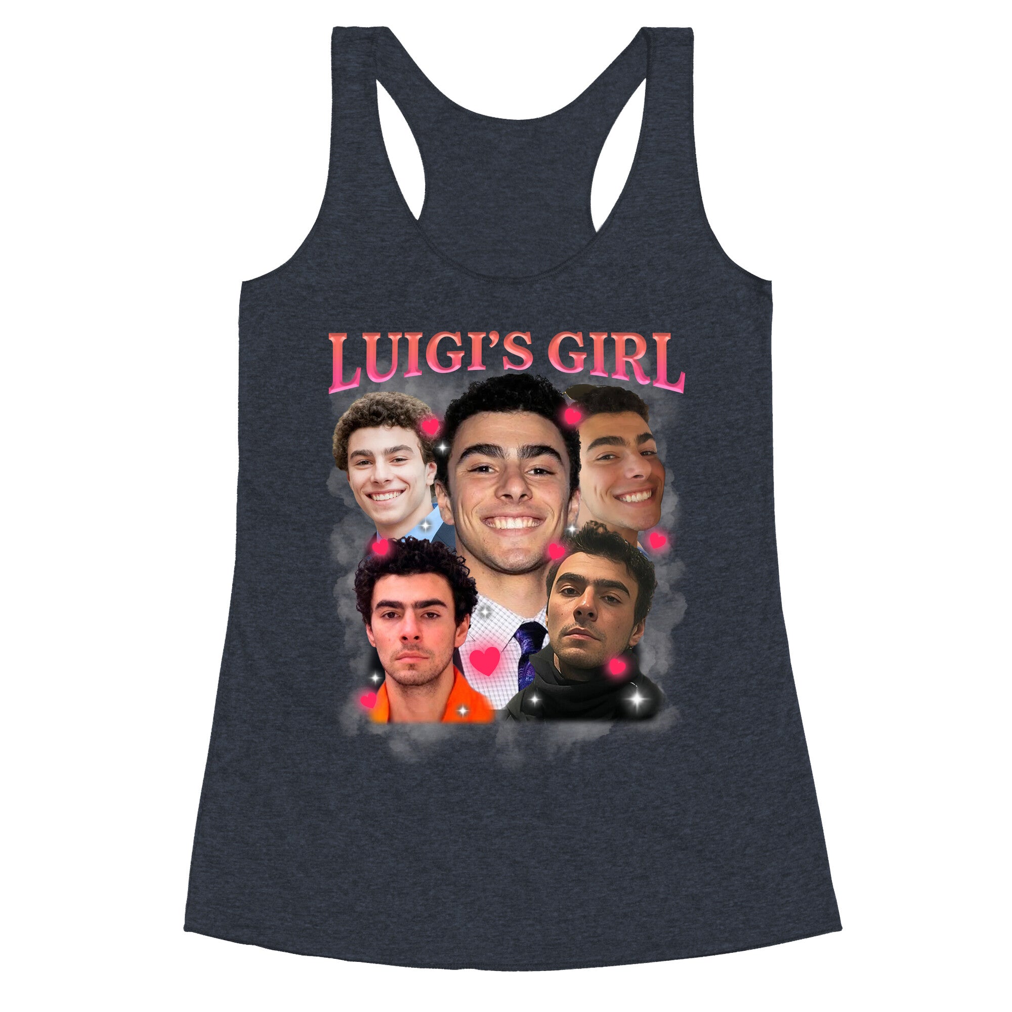 Luigis Girl Mangione Valentines Day Racerback Tank